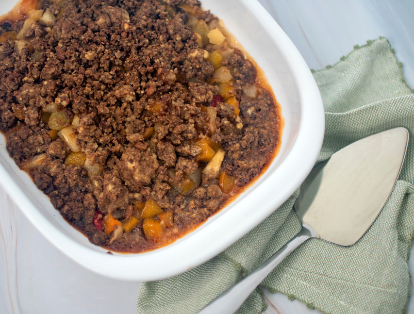 Crumble de coctel de frutas