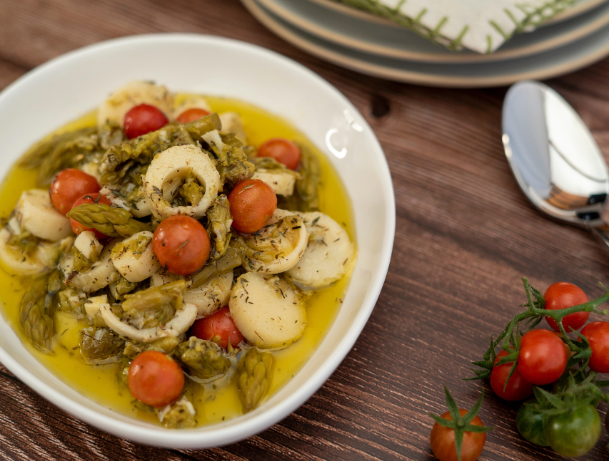 Ensalada de espárragos y palmito