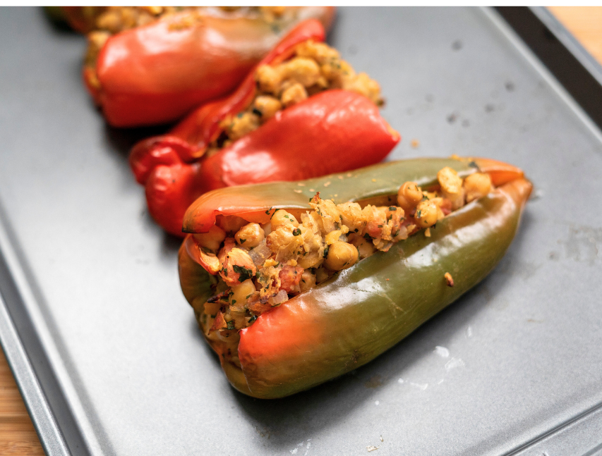 Chile relleno de garbanzos