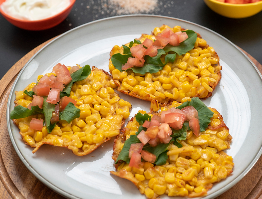 Tortilla de maíz dulce con queso