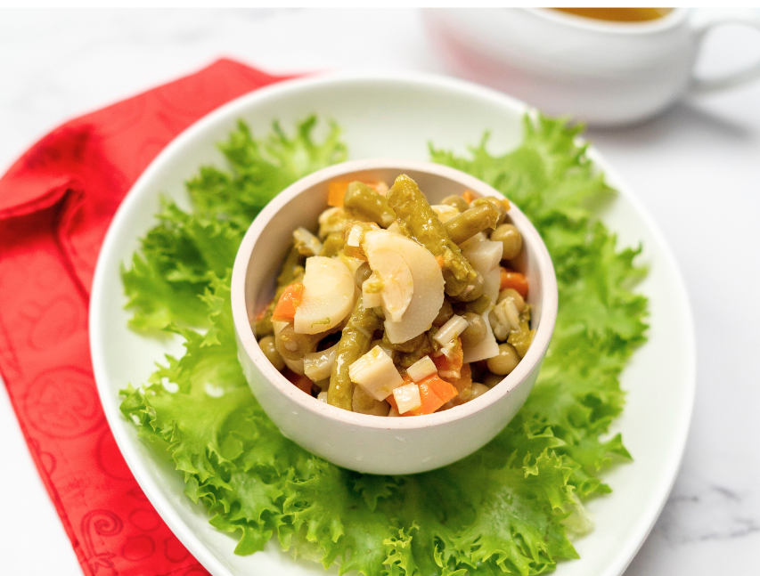 Vegetales mixtos en vinagreta