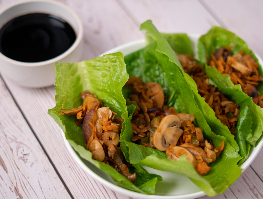 Wraps de hongos y lechuga