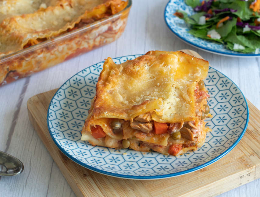 Lasagna de atún con vegetales